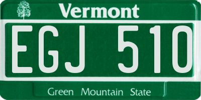 VT license plate EGJ510