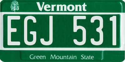 VT license plate EGJ531