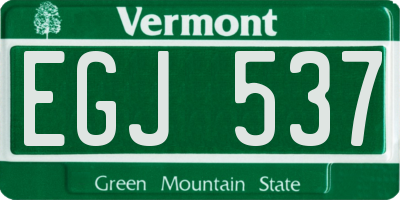 VT license plate EGJ537