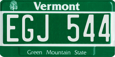 VT license plate EGJ544