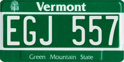 VT license plate EGJ557