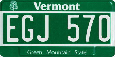 VT license plate EGJ570