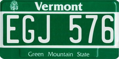 VT license plate EGJ576