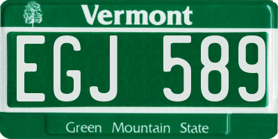 VT license plate EGJ589