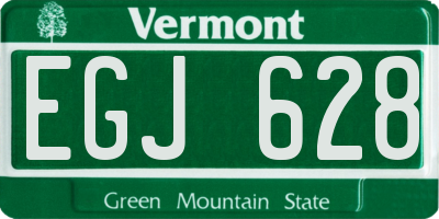 VT license plate EGJ628