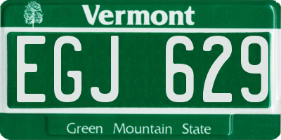 VT license plate EGJ629