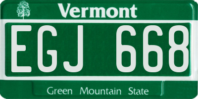 VT license plate EGJ668