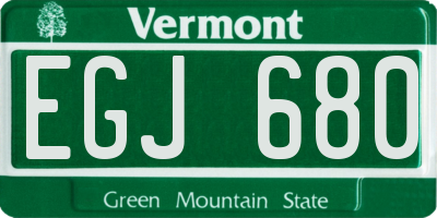 VT license plate EGJ680