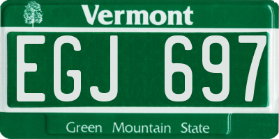 VT license plate EGJ697
