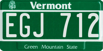 VT license plate EGJ712