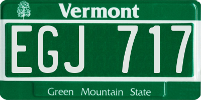 VT license plate EGJ717