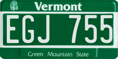 VT license plate EGJ755