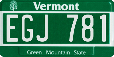 VT license plate EGJ781