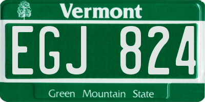 VT license plate EGJ824