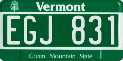 VT license plate EGJ831