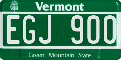 VT license plate EGJ900