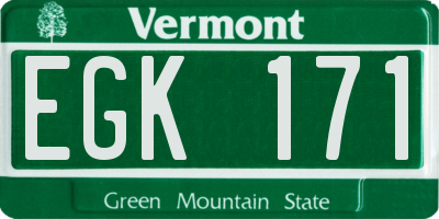 VT license plate EGK171