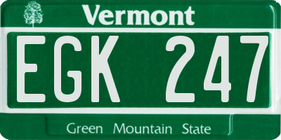 VT license plate EGK247