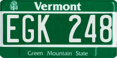 VT license plate EGK248