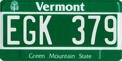 VT license plate EGK379