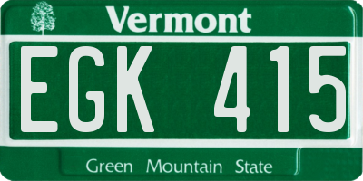 VT license plate EGK415