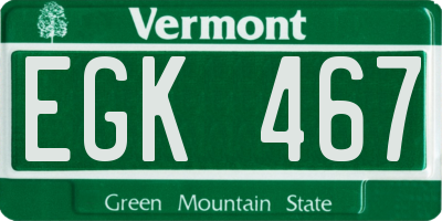 VT license plate EGK467