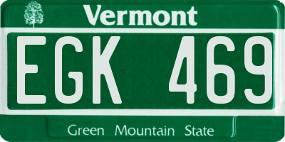 VT license plate EGK469