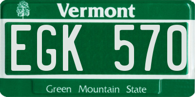 VT license plate EGK570
