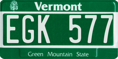 VT license plate EGK577