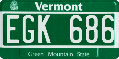 VT license plate EGK686