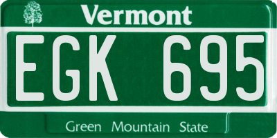 VT license plate EGK695