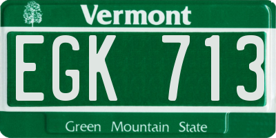 VT license plate EGK713