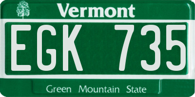 VT license plate EGK735