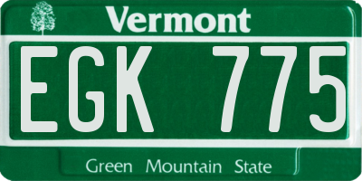 VT license plate EGK775