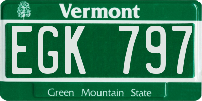 VT license plate EGK797