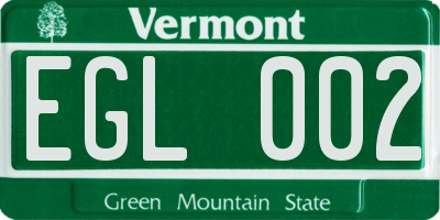 VT license plate EGL002