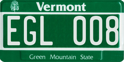 VT license plate EGL008