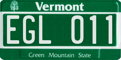 VT license plate EGL011