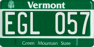 VT license plate EGL057