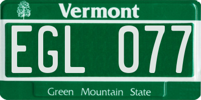 VT license plate EGL077