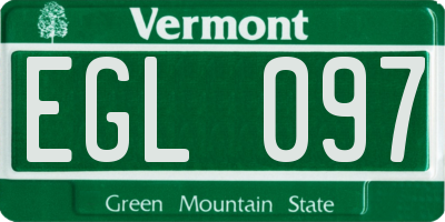 VT license plate EGL097