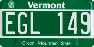 VT license plate EGL149