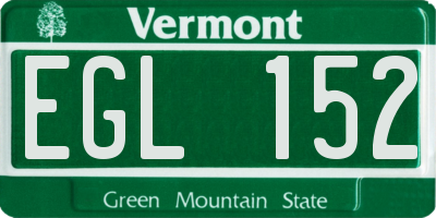 VT license plate EGL152