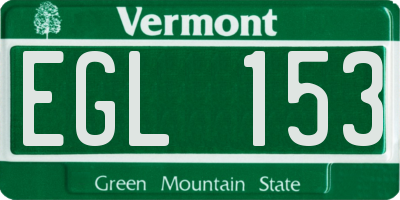 VT license plate EGL153
