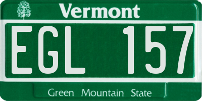 VT license plate EGL157