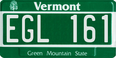 VT license plate EGL161