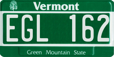 VT license plate EGL162