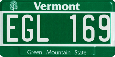 VT license plate EGL169