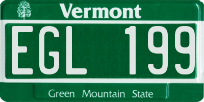 VT license plate EGL199