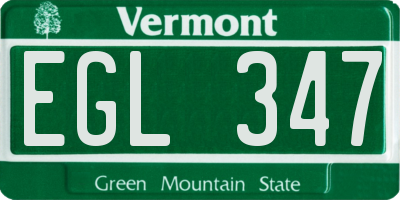 VT license plate EGL347